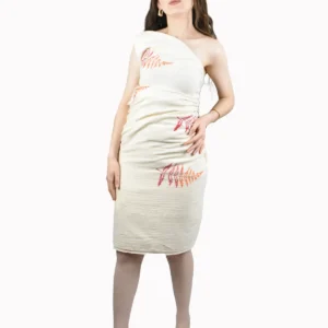 Yaprak Desenli Muslin Pamuk Baskılı Peştemal Hammam Muslin Towel 90 x 180 cm