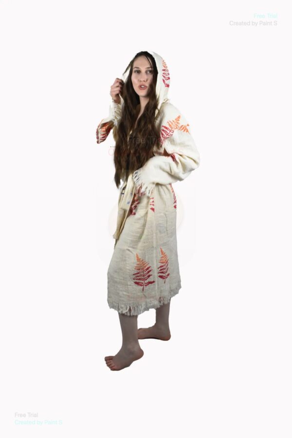 Yaprak Müslin Peştemal Pamuk Bornoz Püsküllü Sabahlık Cotton Muslin Hammam Dressing Gown